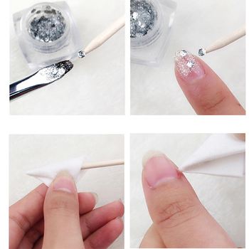 Διπλής όψεως ξύλινο εργαλείο μανικιούρ για σημάδεμα και ανάγλυφο σχέδιο, ώθηση επιδερμίδας και καθαρισμό νυχιών