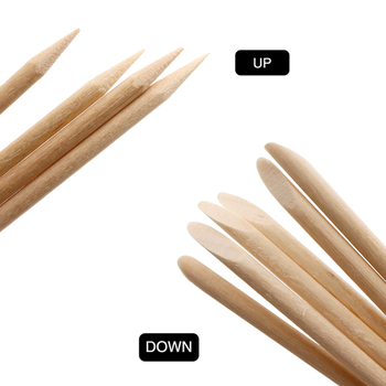 Διπλής όψεως ξύλινο εργαλείο μανικιούρ για σημάδεμα και ανάγλυφο σχέδιο, ώθηση επιδερμίδας και καθαρισμό νυχιών