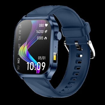 Chytré hodinky s Bluetooth volaním, AI hlasový asistent, meranie okyslenia krvi a tepu, meranie krvného tlaku, sledovanie spánku; silikónový remienok, magnetické nabíjanie, vodeodolné, Android kompatibilný