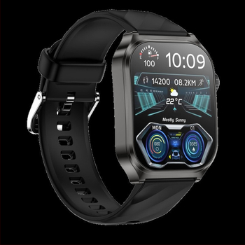 Chytré hodinky s Bluetooth volaním, AI hlasový asistent, meranie okyslenia krvi a tepu, meranie krvného tlaku, sledovanie spánku; silikónový remienok, magnetické nabíjanie, vodeodolné, Android kompatibilný