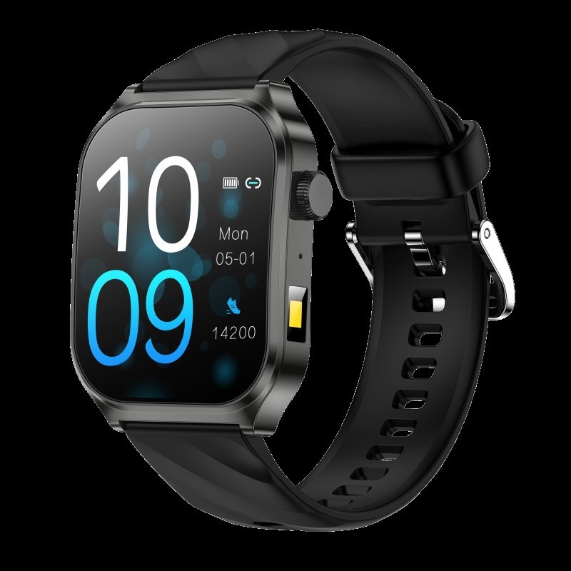 Chytré hodinky s Bluetooth volaním, AI hlasový asistent, meranie okyslenia krvi a tepu, meranie krvného tlaku, sledovanie spánku; silikónový remienok, magnetické nabíjanie, vodeodolné, Android kompatibilný