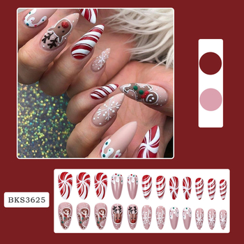 Αυτοκόλλητα νυχιών: χριστουγεννιάτικος καρό μπισκότο-άνθρωπος, στυλ Instagram, φοριέται, σε ευρωπαϊκό και αμερικανικό στυλ, γιορτινά νύχια