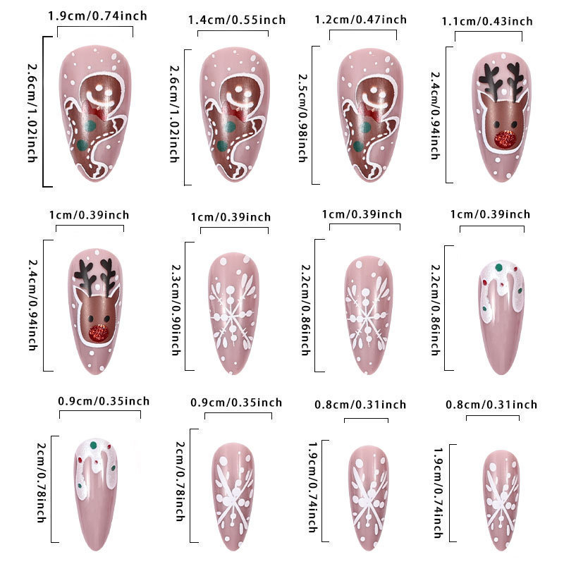 Αυτοκόλλητα νυχιών: χριστουγεννιάτικος καρό μπισκότο-άνθρωπος, στυλ Instagram, φοριέται, σε ευρωπαϊκό και αμερικανικό στυλ, γιορτινά νύχια