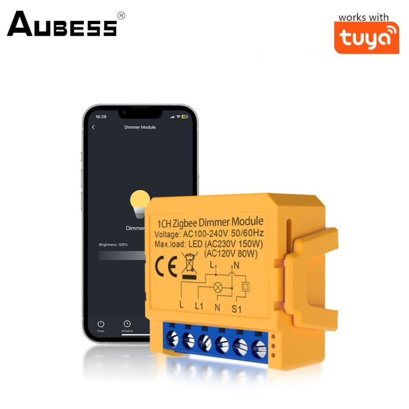 WiFi 3.0 okos dimmer kapcsoló, 1/2-utas, világítási modul alkalmazáson keresztül vezérelhető, CE tanúsítvány