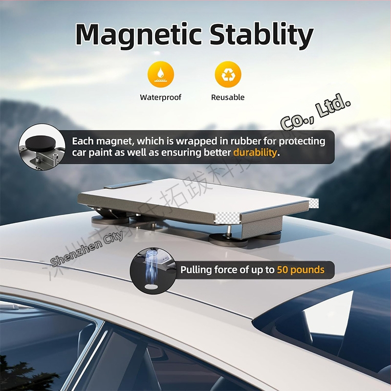 KBZ mini metalinis automobilio stogo laikiklis su magnetiniu prisisiurbimu – V4, 30 kg apkrova, DY1269