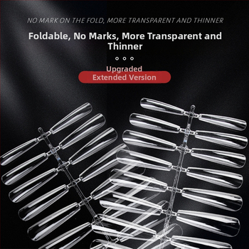 Nadeco Patch Νυχιών — Τραπεζοειδές σχήμα, Μοτίβο πεταλούδας, Μινιμαλιστικό στυλ, Διαφανή νύχια