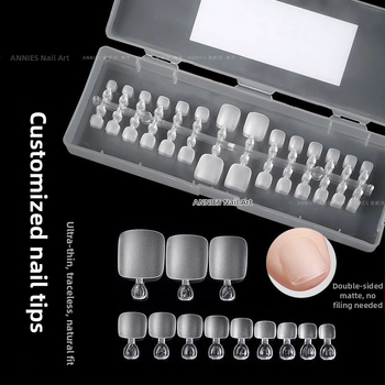 Πλακίδες επεκτάσεων νυχιών ποδιών – υπερλεπτές, χωρίς ραφή, ματ, φορητές (Ak55, Bobo, Στυλ: ultra-thin και διακριτικό, Σχήμα: φοριέται, Μοντέλο: γατόνυχου)