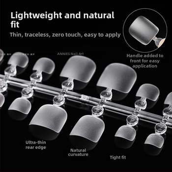 Πλακίδες επεκτάσεων νυχιών ποδιών – υπερλεπτές, χωρίς ραφή, ματ, φορητές (Ak55, Bobo, Στυλ: ultra-thin και διακριτικό, Σχήμα: φοριέται, Μοντέλο: γατόνυχου)