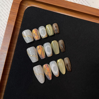 Πρες-ον νύχια Arietta – Σχεδίαση σε στυλ Ins, υπερ-λεπτά και αόρατα, απλό και γλυκό στυλ; Μοτίβο Αγάπη; για κυρίες