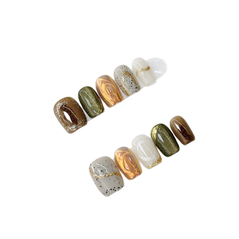 Πρες-ον νύχια Arietta – Σχεδίαση σε στυλ Ins, υπερ-λεπτά και αόρατα, απλό και γλυκό στυλ; Μοτίβο Αγάπη; για κυρίες