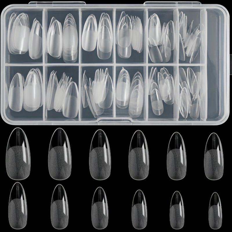 Комплект за маникюр с 120 части: овална форма, пълно покритие и матово завършване за салон