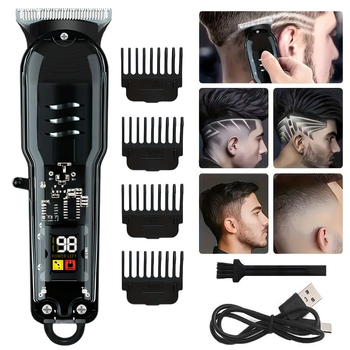 Подстригваща машина FY1502 – професионална за фризьорски салони, ножове от неръждаема стомана, вградена батерия, водоустойчива, нисък шум (≤36 dB)