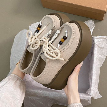 Παπούτσια Mary Jane, με στρογγυλό δάχτυλο, πλατφόρμα με παχιά σόλα, επάνω μέρος συνθετικό δέρμα, PU εσωτερική σόλα, με κορδόνια