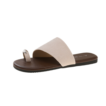 Γυναικείa υφαντά slip-on σανδάλια με επάνω μέρος από συνθετικό PU, σόλα καουτσούκ, πάχος σόλας 0–3 cm, επίπεδη φτέρνα, καλοκαίρι 2025