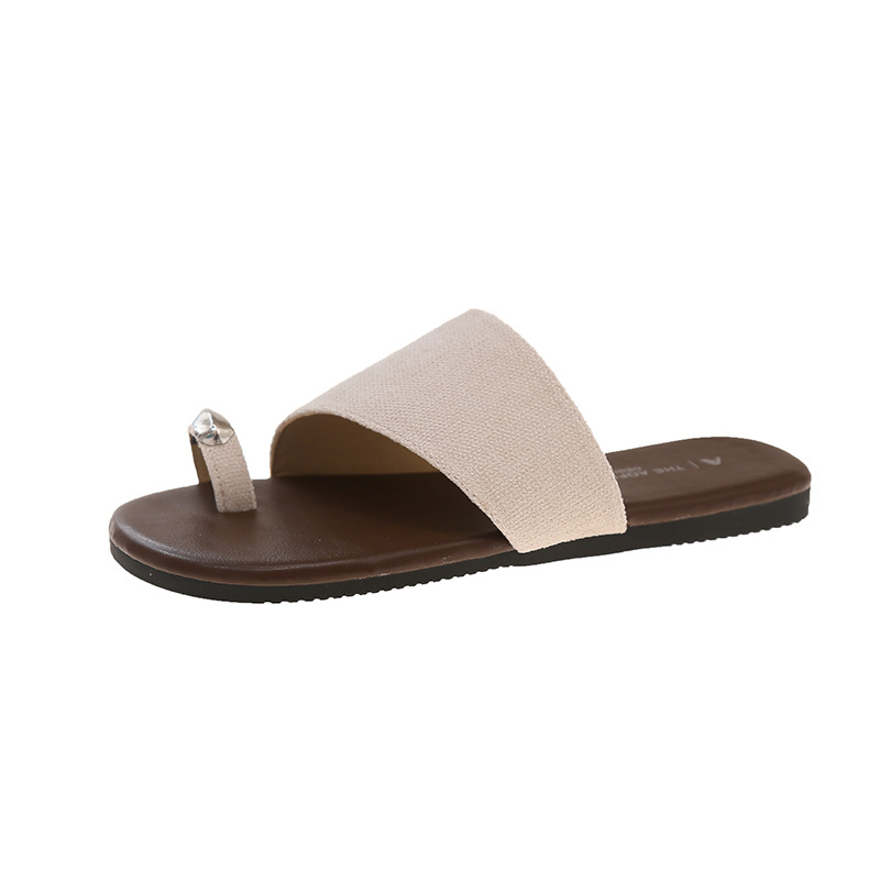 Γυναικείa υφαντά slip-on σανδάλια με επάνω μέρος από συνθετικό PU, σόλα καουτσούκ, πάχος σόλας 0–3 cm, επίπεδη φτέρνα, καλοκαίρι 2025