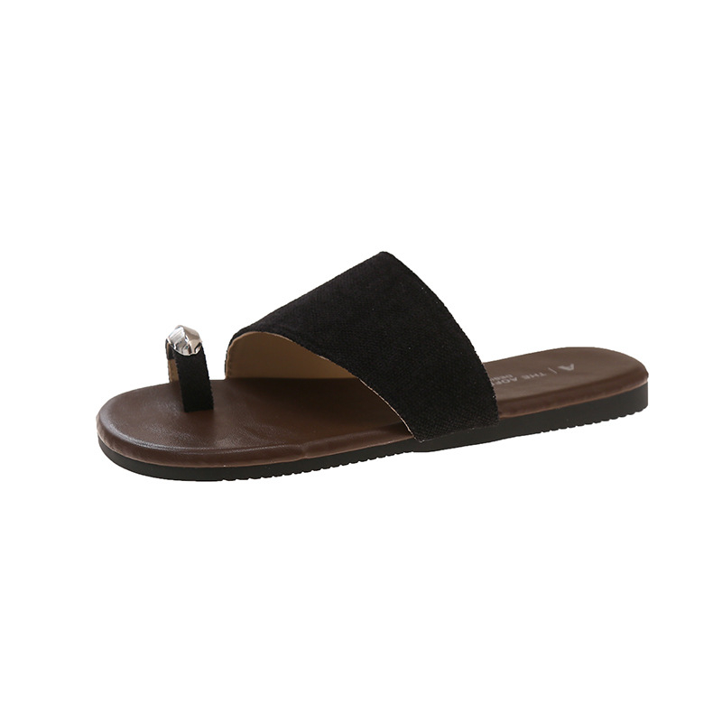 Γυναικείa υφαντά slip-on σανδάλια με επάνω μέρος από συνθετικό PU, σόλα καουτσούκ, πάχος σόλας 0–3 cm, επίπεδη φτέρνα, καλοκαίρι 2025