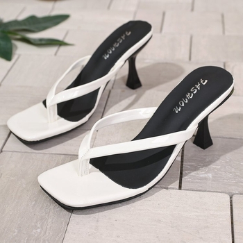 Γυναικείες σάνδαλες PU με τετράγωνη μύτη, ευρωπαϊκό–αμερικανικό στυλ, σύνθετη σόλα, καλοκαίρι 2025