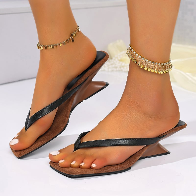 Wedge sandale, Korejskog stila, gornji materijal sintetička koža, unutarnja PU, potplat od gume, proljeće 2025