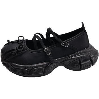 Sieviešu Mary Jane sporta kurpes ar biezu papēdi, sprādzes aizvērums, PU augšdaļa, gumijas zole, 3–5 cm papēdis