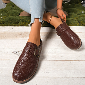 Slip-on παπούτσια με PU επάνω, δερμάτινη επένδυση, σόλα από καουτσούκ, κολλητή κατασκευή, διαπνοή