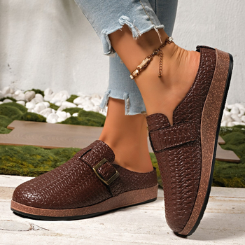 Slip-on παπούτσια με PU επάνω, δερμάτινη επένδυση, σόλα από καουτσούκ, κολλητή κατασκευή, διαπνοή