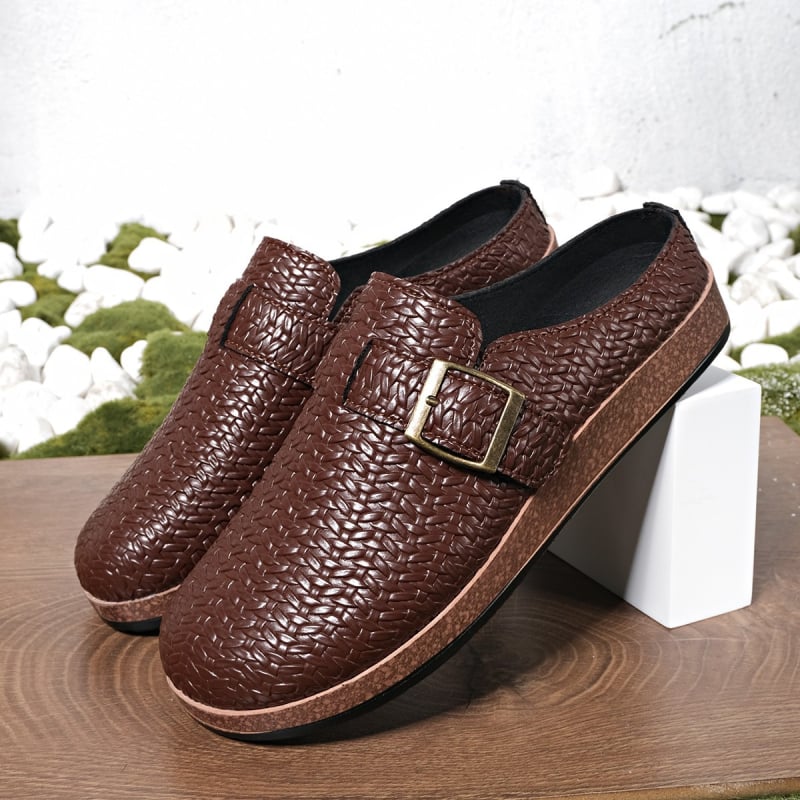 Slip-on bateliai su PU viršutine dalimi, odine pamušalu, gumine padas, cemento surinkimo konstrukcija, kvėpuojantys