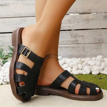 Παιδικά σανδάλια για κορίτσια με PU επάνω μέρος και TPU σόλα, πάχος σόλας 0–3 cm, επίπεδη φτέρνα, άνοιξη 2024