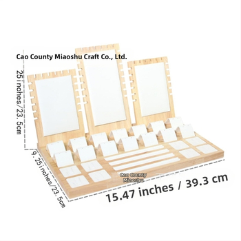 Asztali ékszeres állvány fából, egyszintű kiállító tálcával és tömörfa alap