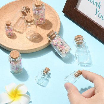 Μίνι γυάλινο μπουκαλάκι ευχών για DIY κατασκευή και διακόσμηση, κοινό γυαλί, χρήση: μπουκαλάκι ευχών, κατάλληλο για αποθήκευση μικρών αντικειμένων