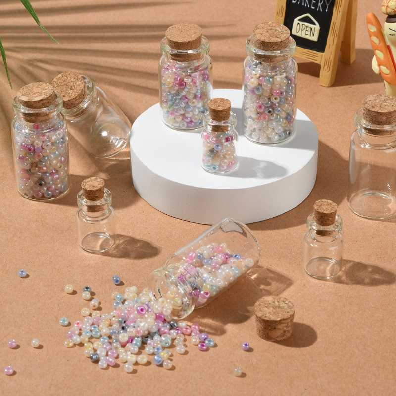 Mini üveg kívánságüveg DIY kézművességhez és dekorációhoz, hétköznapi üveg, használat: kívánságüveg, alkalmas kis tárgyak tárolására