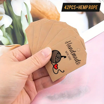 Ετικέτες από Kraft χαρτί – 42 τεμ., Έγχρωμη εκτύπωση, Starway 001, Απλός Μοντέρνος Στυλ