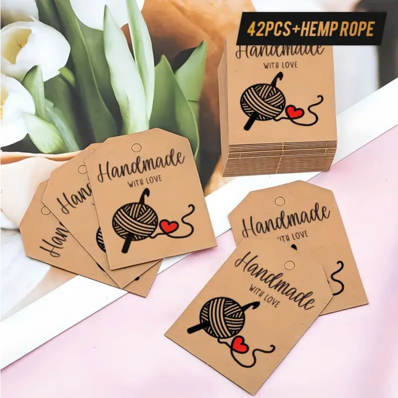 Ετικέτες από Kraft χαρτί – 42 τεμ., Έγχρωμη εκτύπωση, Starway 001, Απλός Μοντέρνος Στυλ