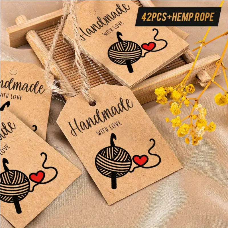 Ετικέτες από Kraft χαρτί – 42 τεμ., Έγχρωμη εκτύπωση, Starway 001, Απλός Μοντέρνος Στυλ