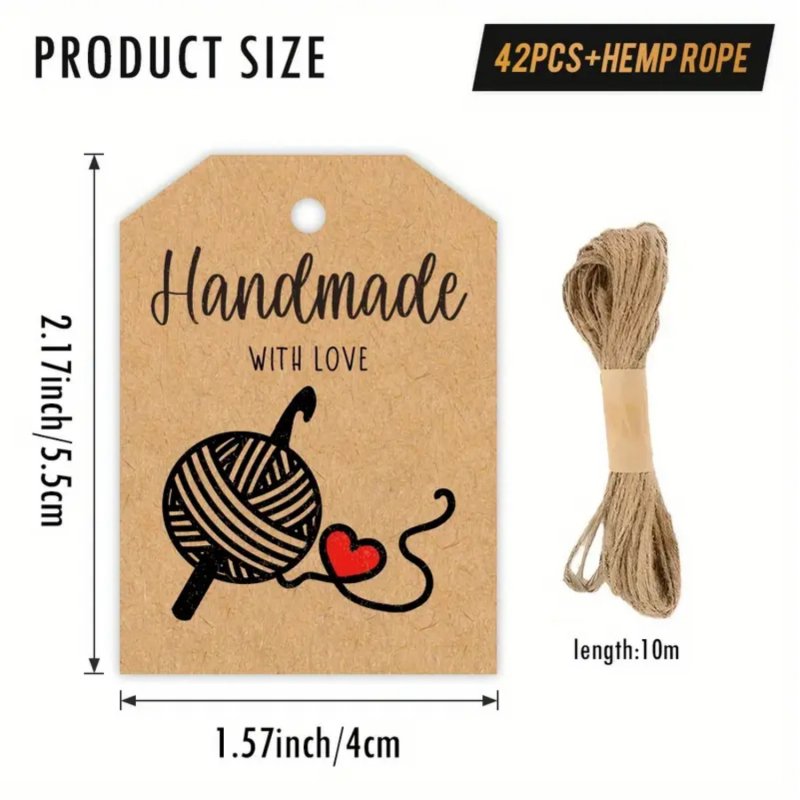 Ετικέτες από Kraft χαρτί – 42 τεμ., Έγχρωμη εκτύπωση, Starway 001, Απλός Μοντέρνος Στυλ