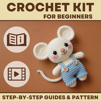 DIY Horgolt Egér Dísz – Kézzel Készített Gyapjú Játék, Cuki Rajzfilm Stílus