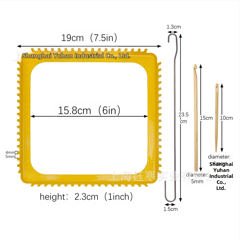 DIY тъкачен стан - квадратна рамка за тъкане, гъсти зъби, 18 зъба