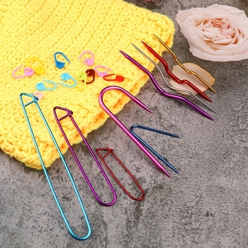 Σετ εργαλείων υφαντικής — μεταλλικό βελονάκι U-σχήματος με οξειδωμένη επιφάνεια, εργαλεία DIY υφαντικής, 1000 τεμάχια σε κουτί, προέλευση Zhejiang