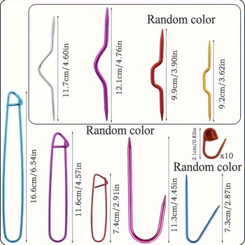 Σετ εργαλείων υφαντικής — μεταλλικό βελονάκι U-σχήματος με οξειδωμένη επιφάνεια, εργαλεία DIY υφαντικής, 1000 τεμάχια σε κουτί, προέλευση Zhejiang