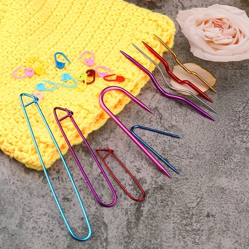 Szövőeszközök készlet — fém U alakú horgolótű oxidált felülettel, DIY kötéshez, 1000 db/csomag, Zhejiang eredet