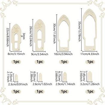 Дървен комплект от четири шаблона за плетене на ръкавици – DIY