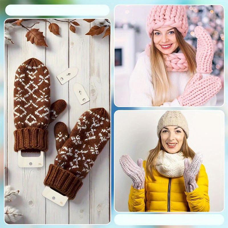 Set din patru șabloane din lemn pentru împletit mănuși – DIY