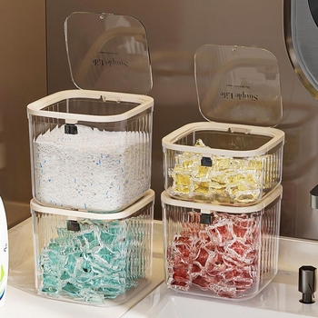 Cutie de depozitare pentru perle parfumate de rufe | Fără montaj | Stil modern, simplu | Peste 8 niveluri | Destinată depozitării în living