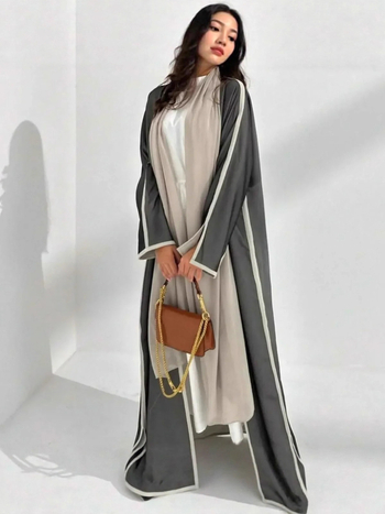 Αμπάγια – μουσουλμανική σεμνή εξωτερική ενδυμασία, μακριά φόρεμα με μπατγουίν μανίκια, ύφασμα σπάντεξ, κωδικός 6055, φθινόπωρο 2025