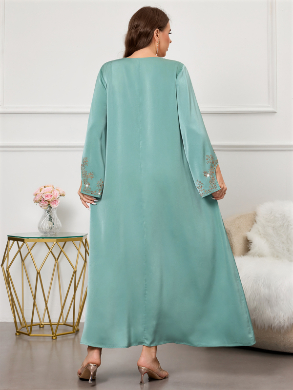 Abajas kleita ar dimantu dekoru, poliesters 70–80%, garas piedurknes, garie svārki, kods 0508