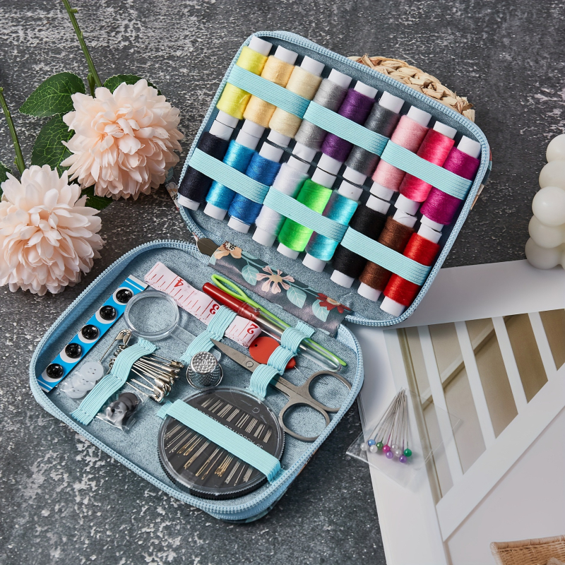 Junzhi set za šivanje, vintage stil, kožni otisak suncokreta, ručno šivanje, prijenosni kućni set