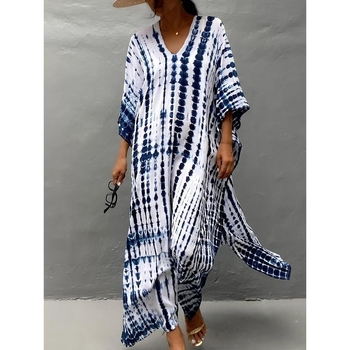 Κάλυμμα παραλίας για γυναίκες - Bohemian Tie-Dye Print, άνετη γραμμή, πολυεστέρας, πολυπροπυλένιο