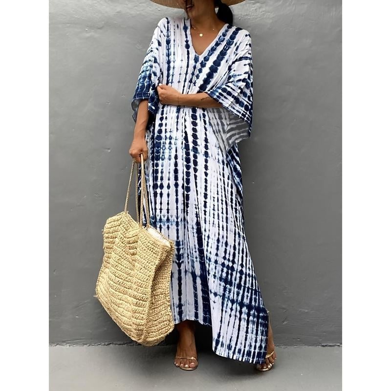 Κάλυμμα παραλίας για γυναίκες - Bohemian Tie-Dye Print, άνετη γραμμή, πολυεστέρας, πολυπροπυλένιο