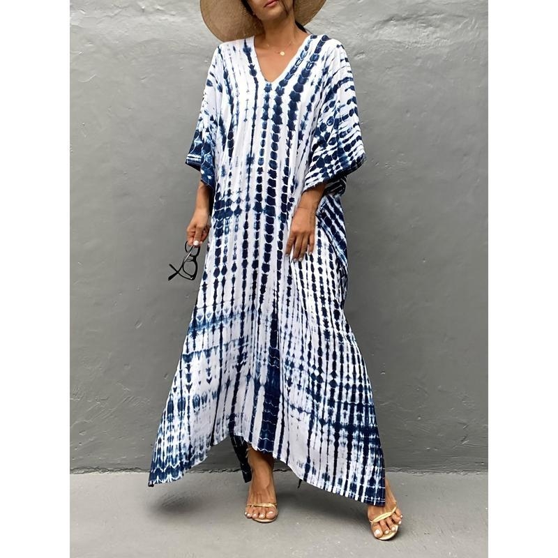 Κάλυμμα παραλίας για γυναίκες - Bohemian Tie-Dye Print, άνετη γραμμή, πολυεστέρας, πολυπροπυλένιο