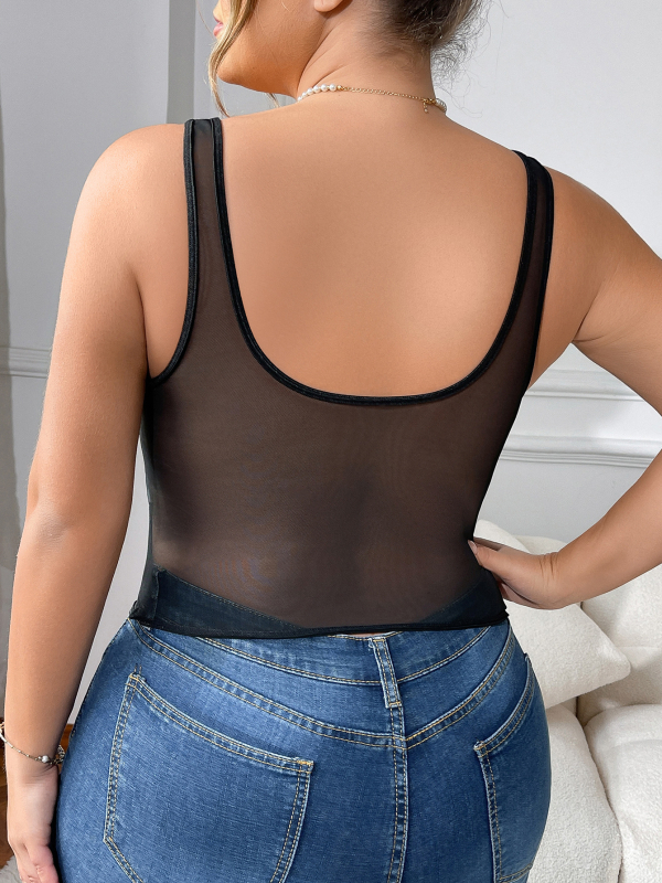 Plus Size σουτιέν με μπανέ, πολυεστέρας, μικροελαστικό, σλιμ φιτ, διπλοί ιμάντες