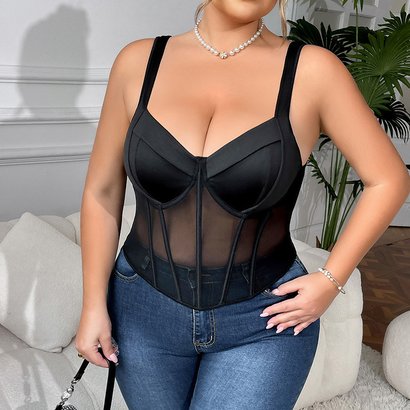 Plus Size σουτιέν με μπανέ, πολυεστέρας, μικροελαστικό, σλιμ φιτ, διπλοί ιμάντες